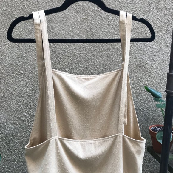 Base Range Short Strap Overall in Natural Raw Silk - Picture 4 of 7